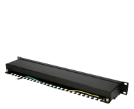 ExtraLink  Patchpanel 24p 19" 1U STP 5e półka (czarna) - 1323218 - zdjęcie 3